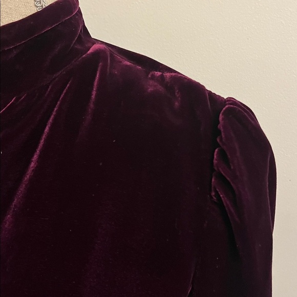 Vintage Saks Fifth Avenue Velvet Jacket & Skirt Sz 10 Eggplant Purple Silk Blend - Picture 7 of 15